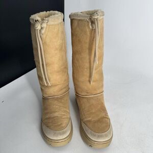 UGGS ULTIMATE TALL BOOT 5250 LIGHT BEIGE SIZE 9 WOMENS DRAWSTRING